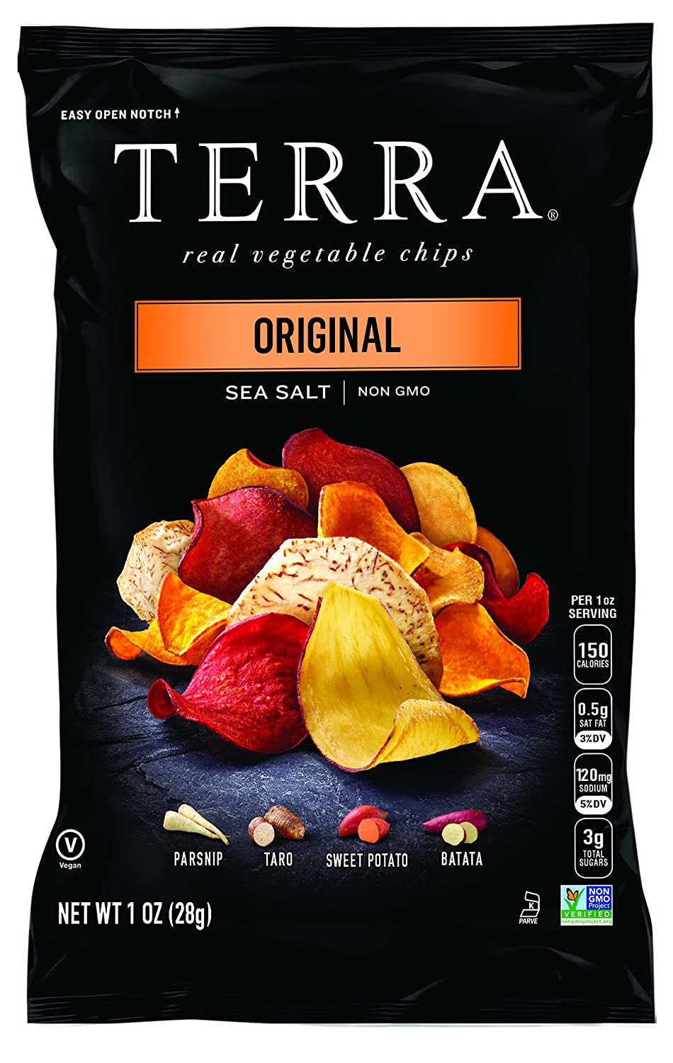Vegetable Chips, Original Vegetable Chips with Sea Salt, 1 Oz (Pack of 24)