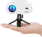 Mini Projector, Full HD 1080P Video Projector, Portable Outdoor Projector with Tripod, Kids Gift, Home Theater Movie Phone Projector Compatible with Android/Ios/Windows/Tv Stick/Hdmi/Usb
