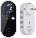 Carbon Monoxide Detector Plug in Wall, Portable Carbon Monoxide Detector for Travel, 3-In-1 CO Detector for Home and Travel Camping(Co Gas Meter Temperature Humidity Sensor), KH106, Black