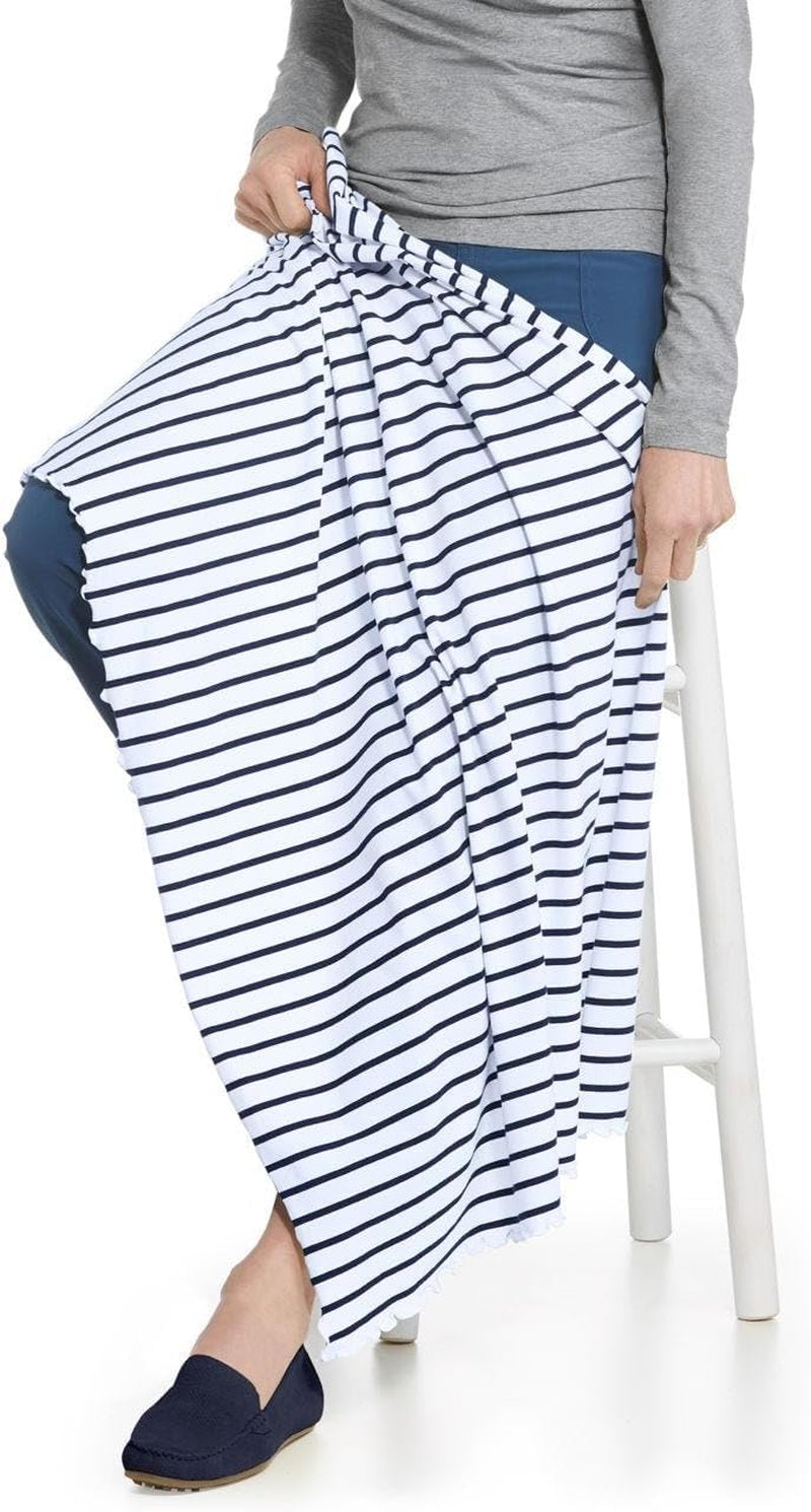 UPF 50+ Savannah Sun Blanket - Sun Protective (One Size- White/Navy)
