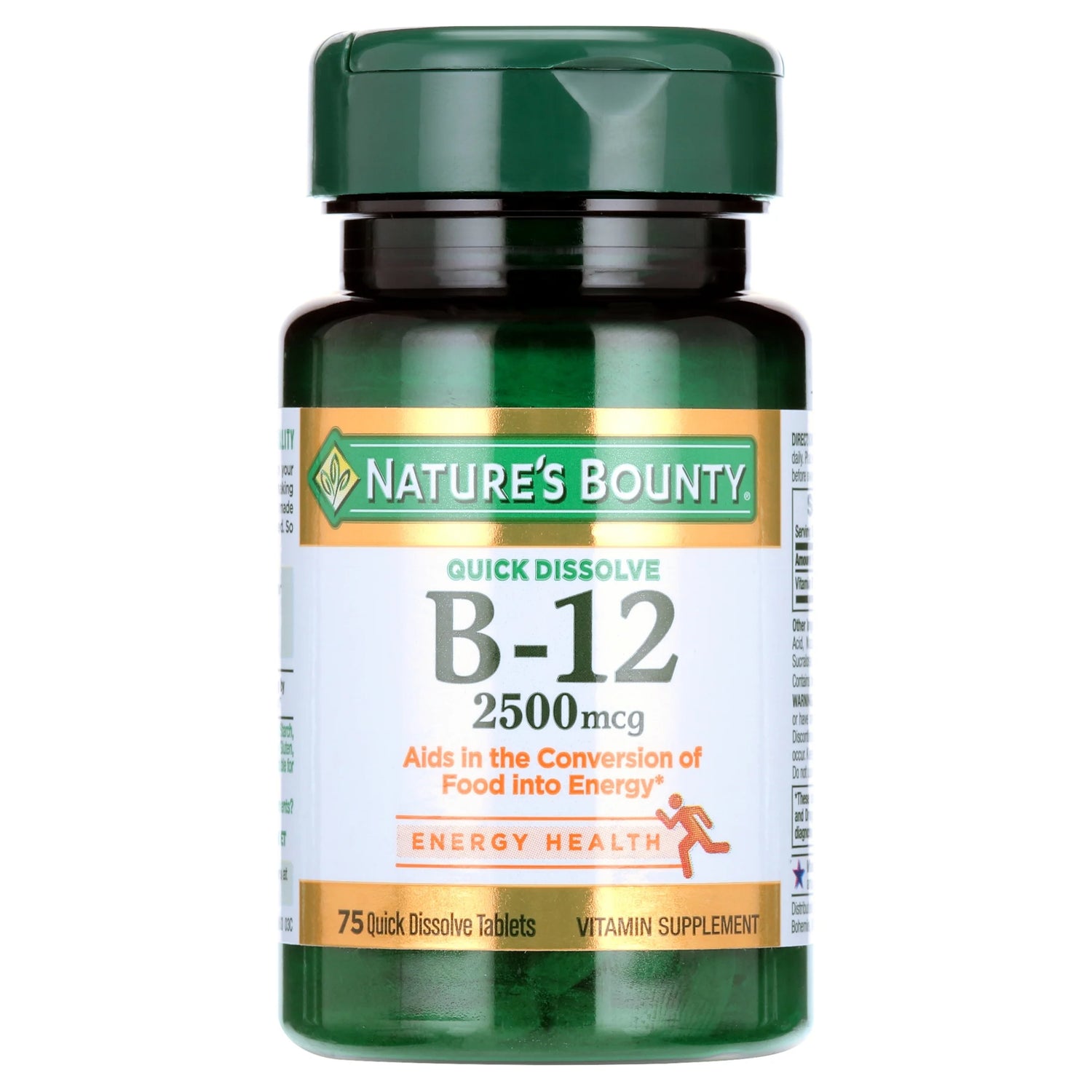 Nature’S Bounty Vitamin B12 Quick Dissolve Tablets, 2500 Mcg, 75 Count