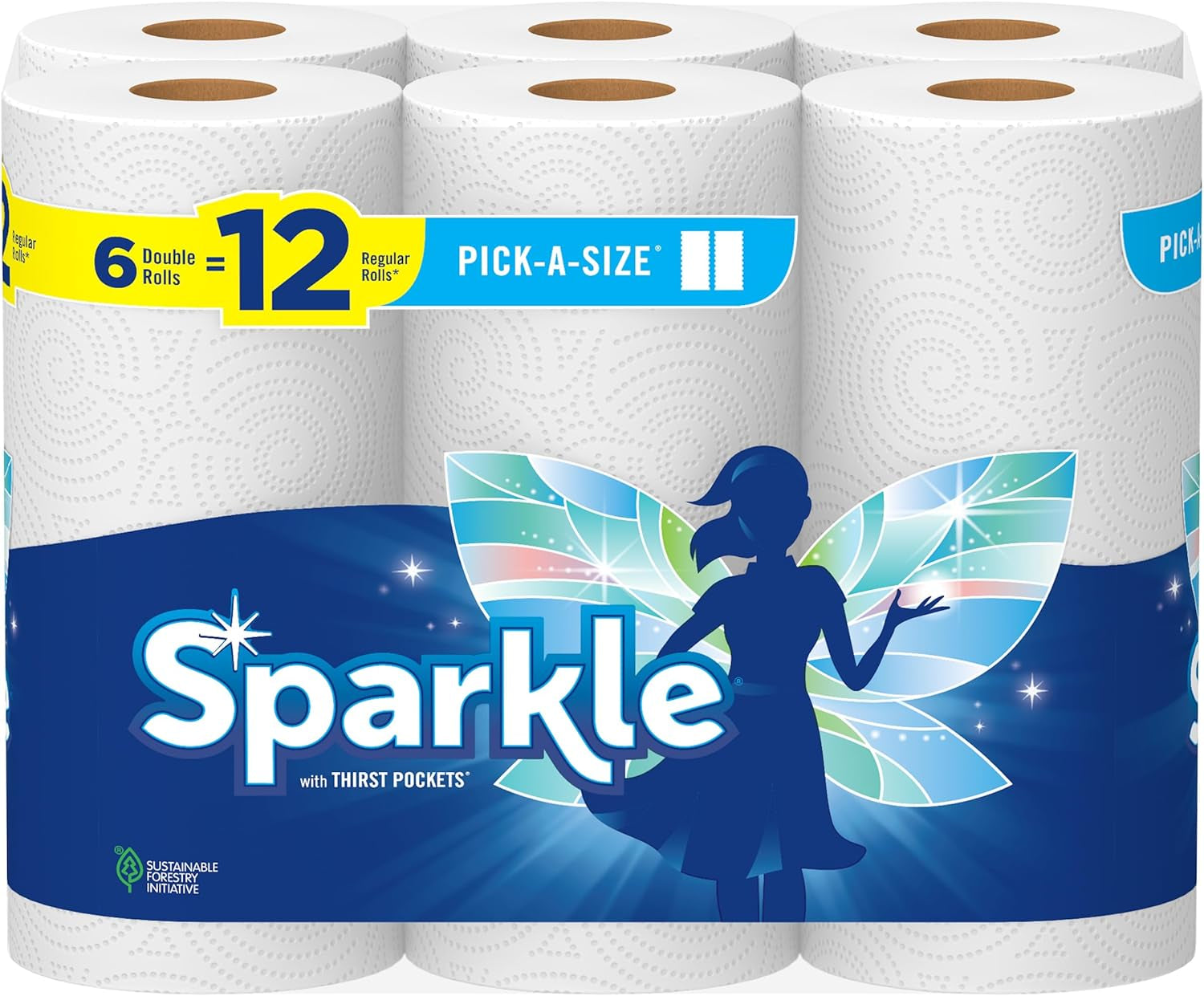 ® Pick-A-Size® Paper Towels, 6 Double Rolls = 12 Regular Rolls