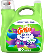 + Odor Defense Liquid Fabric Softener, Super Fresh Blast Scent, 140 Oz 190 Loads, HE Compatible