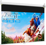 Projector Screen Pull Down, 100 Inch Manual Pull down Projector Screen-Upgraded 3 Layers PVC 16:9 Auto-Locking Retractable Projector Screen for Movie Home Theater Cinema Office Video Game