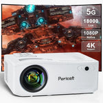 5G Wifi Bluetooth Projector, Native 1080P Outdoor Movie Projector with 350