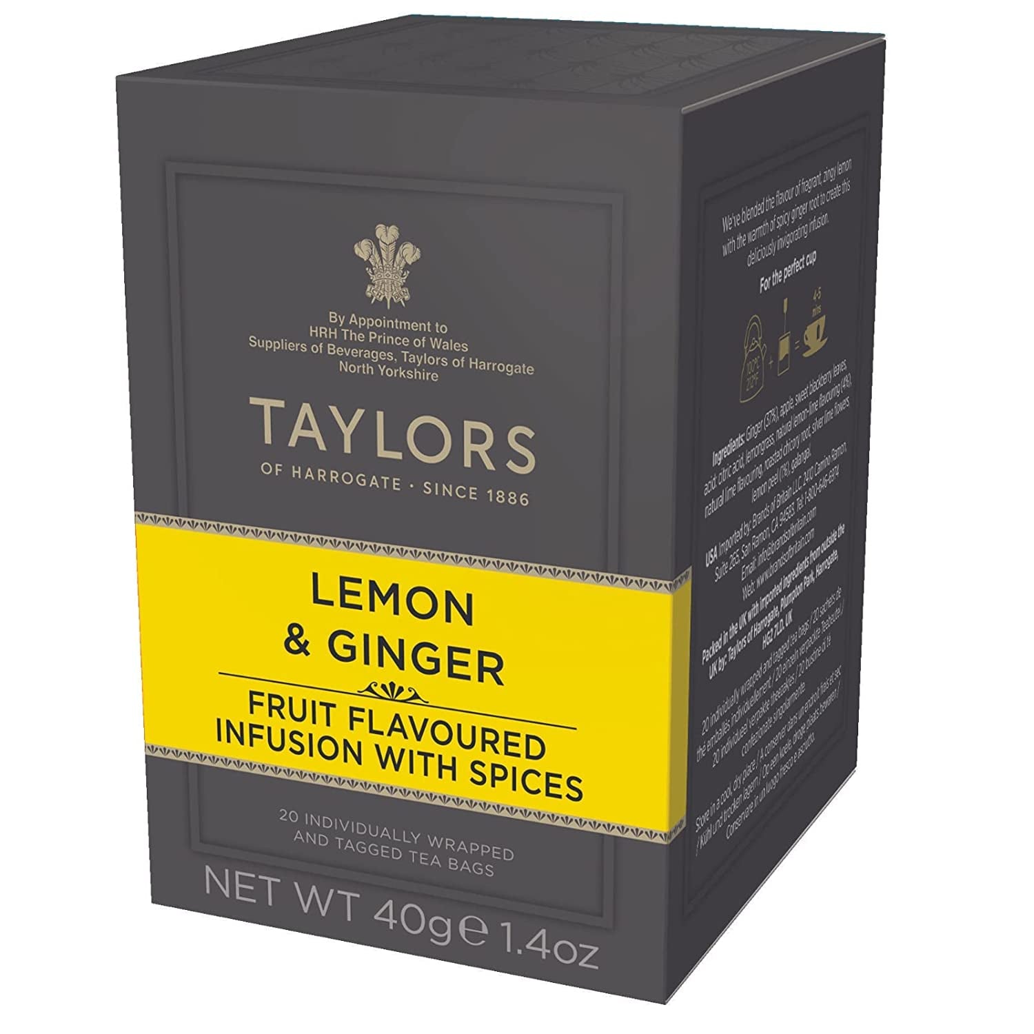 Lemon & Ginger Herbal Tea, 20 Count