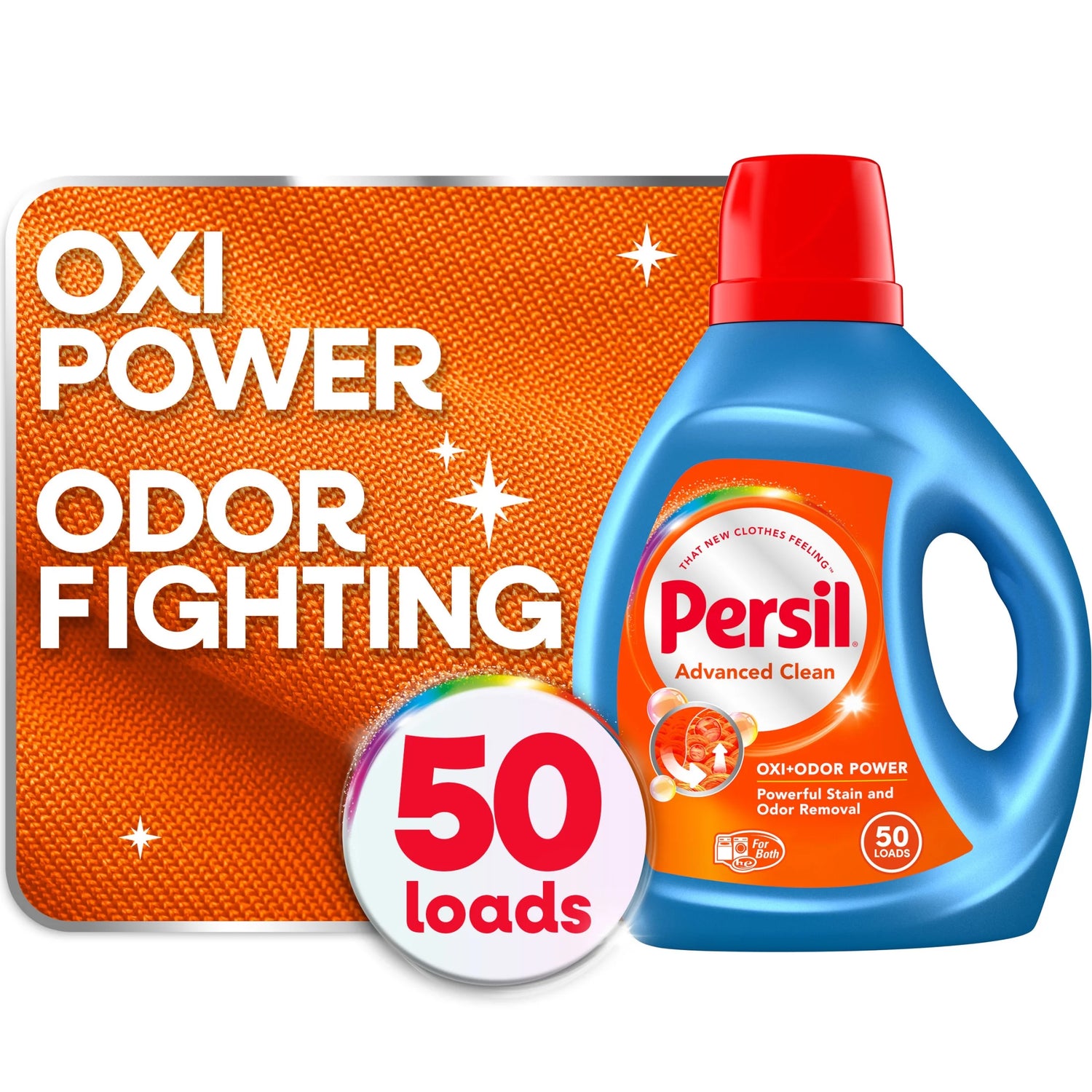 Advanced Clean Oxi+Odor Power Liquid Laundry Detergent, 100 Fluid Ounces, 50 Loads