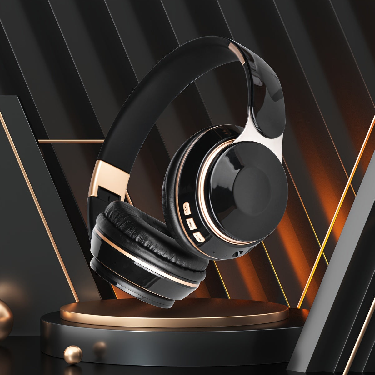 Wireless OverEar Headphones with Stereo Sound and Heavy Bass