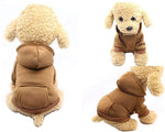 Winter Dog Hoodie Sweatshirts with Pockets Warm Dog Clothes for Small Dogs Chihuahua Coat Clothing Puppy Cat Custume (Medium, Coffee)