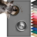 Pet Food Mat Grippymat Dog Bowl Mat, 24" L X 16" W, Grey | Placemat with Raised Edge for Indoor, Waterproof Silicone for Cat Kitty & Puppy