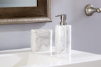 Marble Swirl Soap Dispenser, White