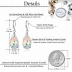 Austrian Crystal Teardrop Dangle Hook Earrings for Women 14K Gold Plated Hypoallergenic Jewelry