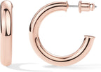 Chunky Gold Hoop Earrings for Women, Lightweight 14K Gold Plated | Gold Hoops, Gold Plated Earrings, Womens Earrings, 14K Gold Hoop Earrings