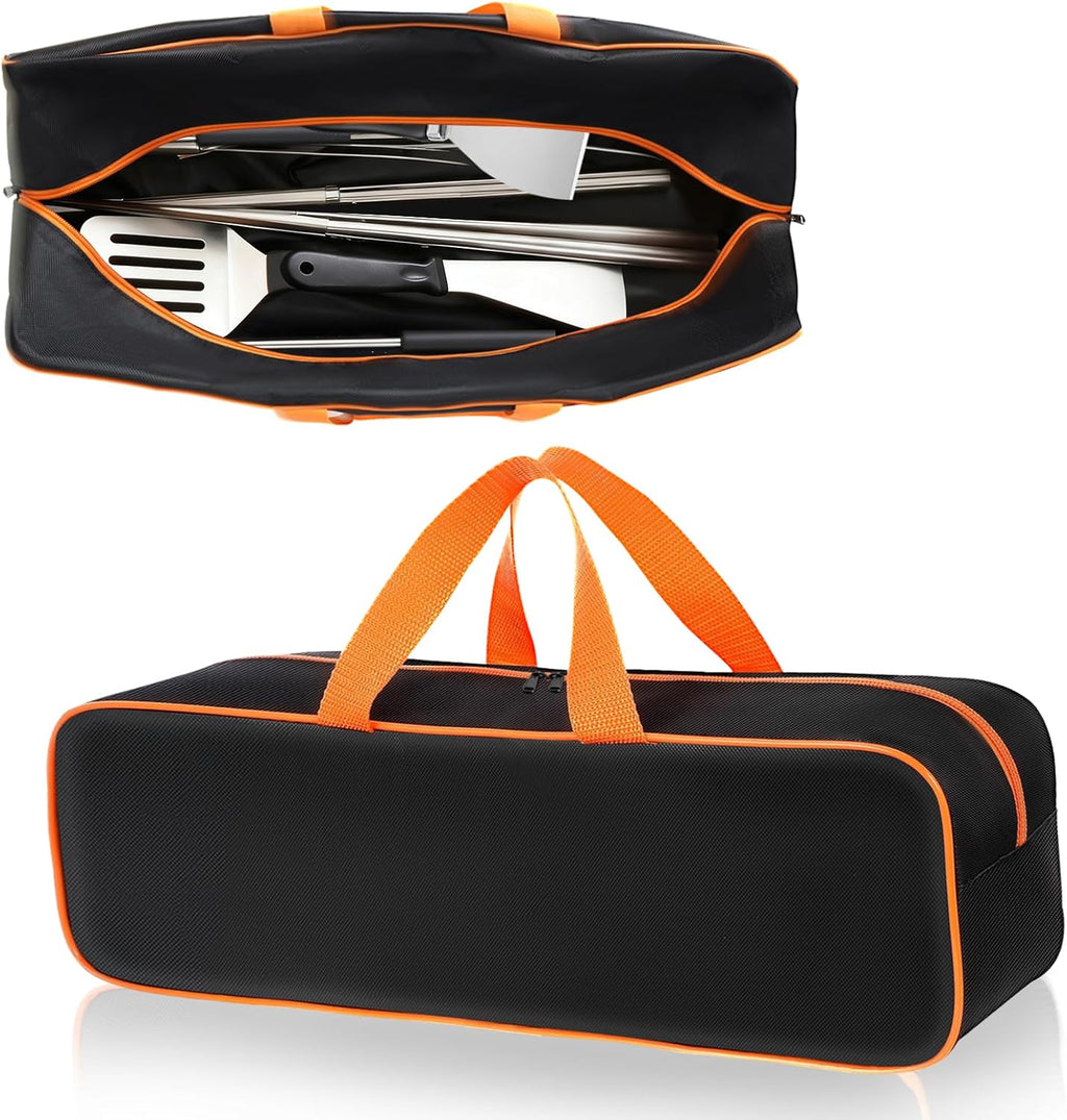 Grill Utensil Storage Bag for Outdoor Grilling, 20 X 6 X 5 In, Black | 1680D Oxford Fabric, Large Capacity Grill Tool Storage Bag, Accessories Storage Compatible with Blackstone Griddle