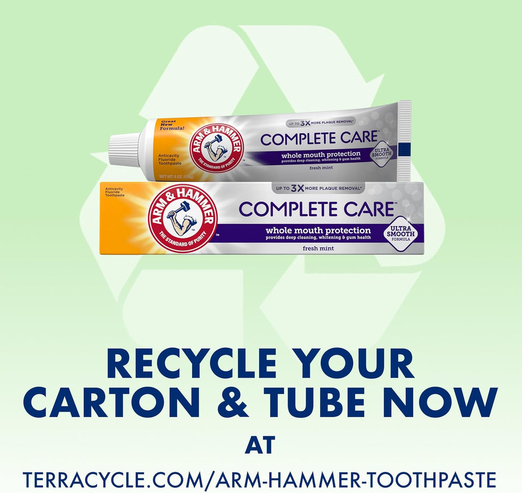 Complete Care Toothpaste, Teeth Whitening Toothpaste with Baking Soda, Fluoride, Whole Mouth Protection, Fresh Mint Flavor, 6.0 Oz (Pack of 4)