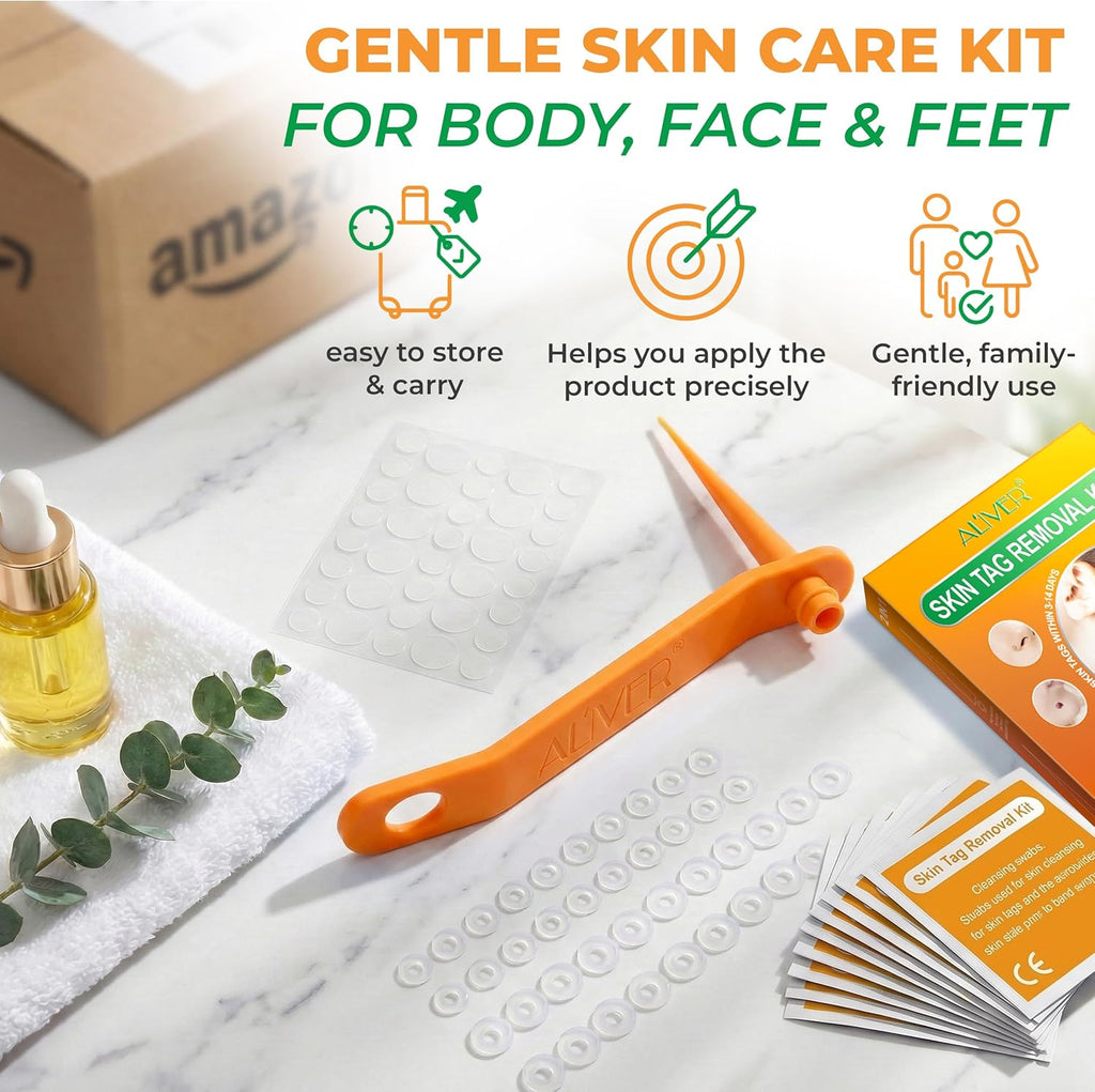 Premium Skin-Care Patch Kit – Gentle Foot & Face Care Set with Soft Patches, Comfort Bands & Stick Applicator for Men, Women & Kids Orange