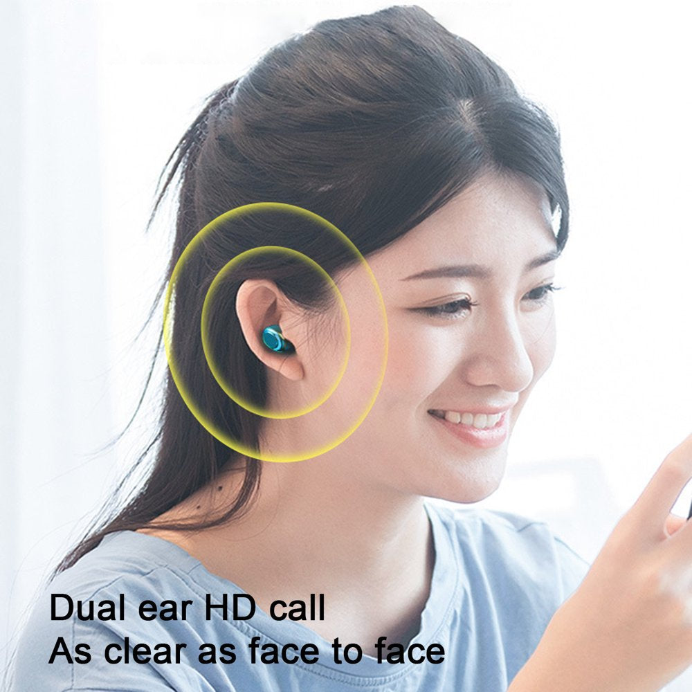 Bluetooth Earbuds Wireless Earbuds,Bluetooth 5.2 Headphones with Charging Case, Bluetooth Headphones with Mics, Fingerprint Control, Power Display,For Sports/Working on Clearance