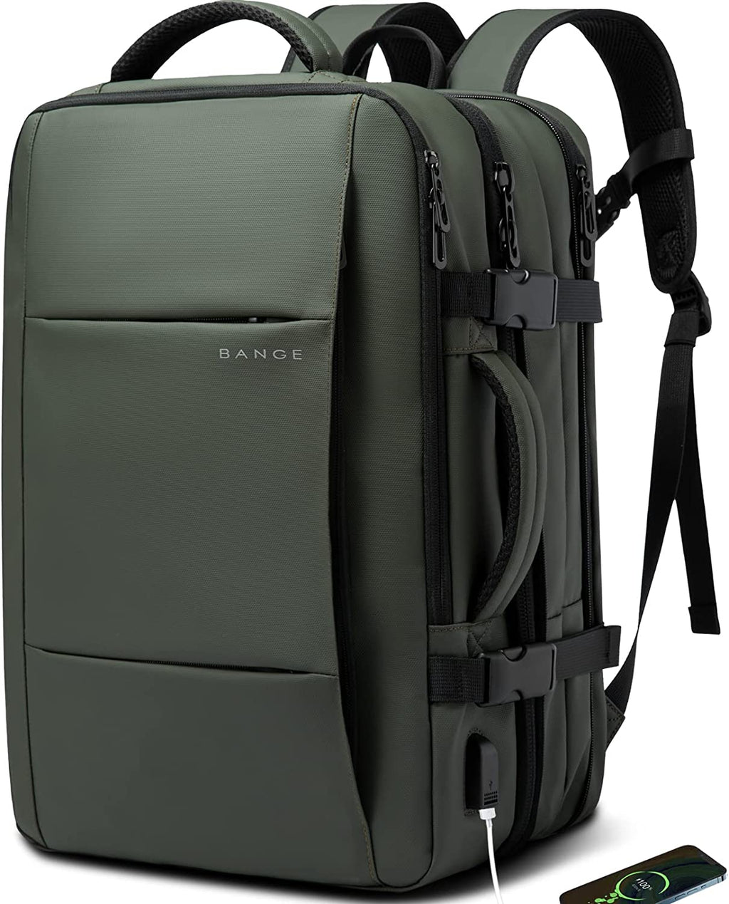 Carry-On Backpack, 45L Expandable Travel Backpacks,Weekend Backpack Briefcase,Waterproof Laptop Backpack Fits for 17.3” Laptop