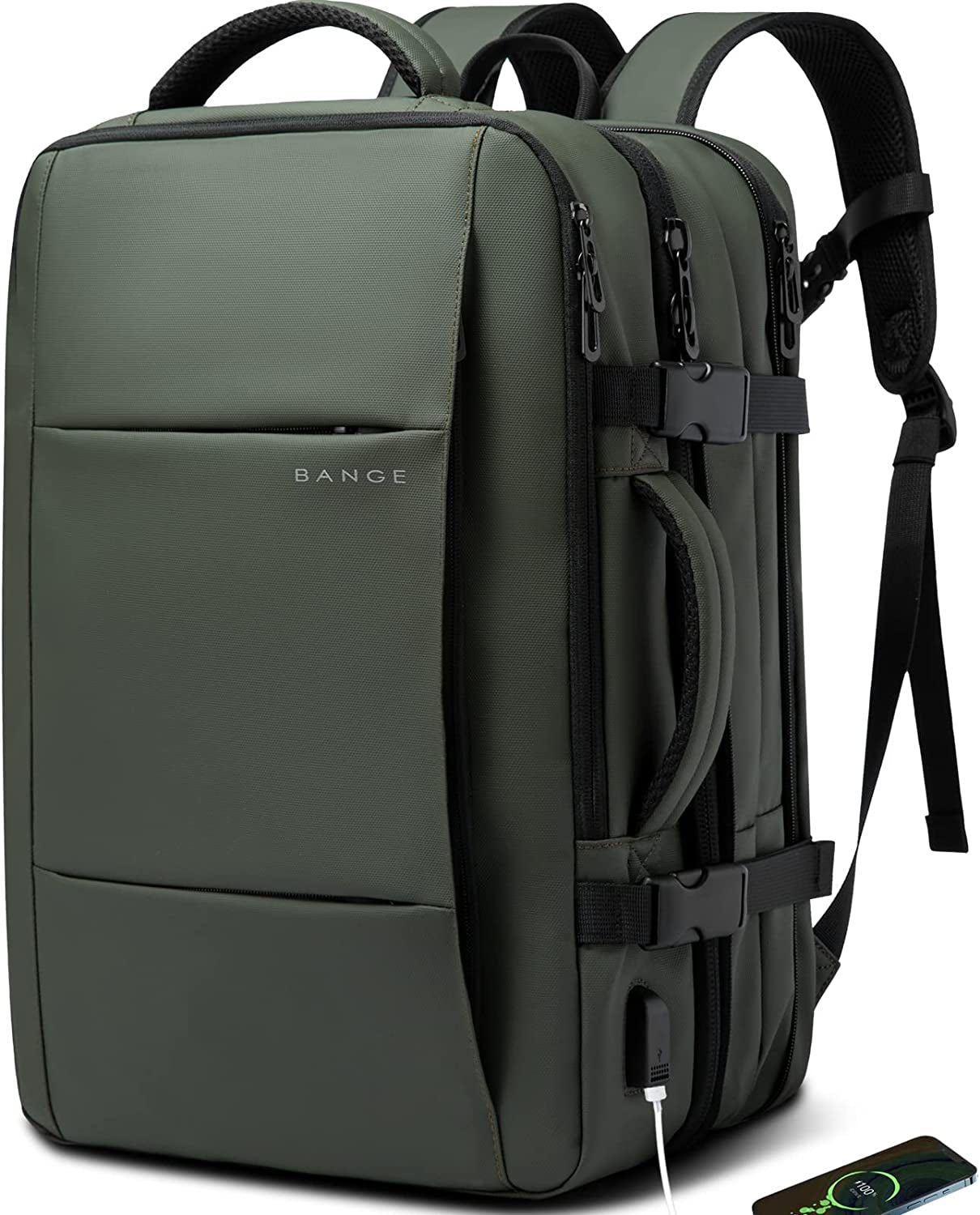 Carry-On Backpack, 45L Expandable Travel Backpacks,Weekend Backpack Briefcase,Waterproof Laptop Backpack Fits for 17.3” Laptop