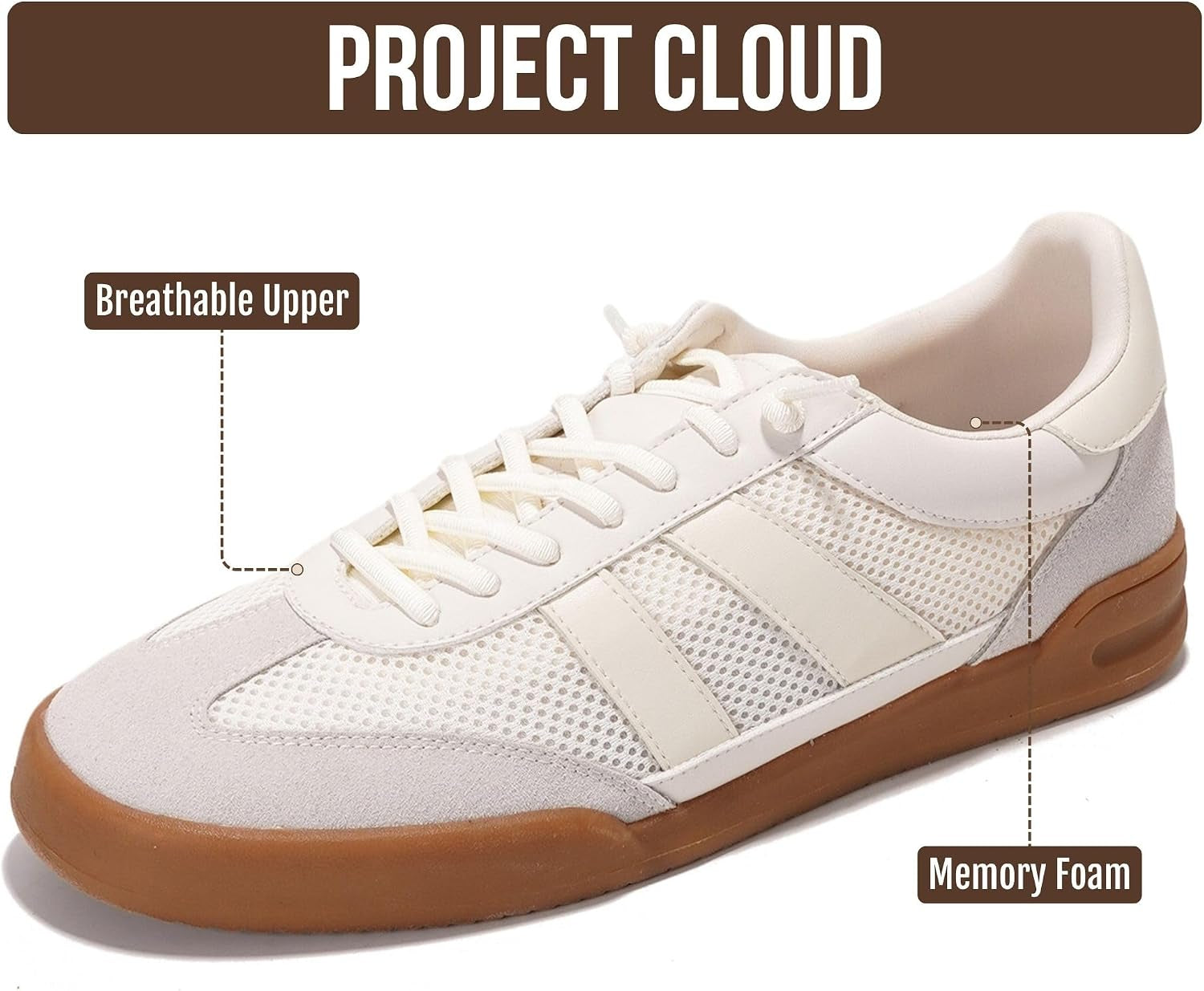 Sneakers for Men - 100% Genuine Leather Mens Casual Shoes Memory Foam Insole Mens Sneakers - Non Slip Outsole Dress Sneakers Men (HIS VERDY)