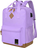 Small Carry on Travel Backpack with USB Charging Port, Lightweight Water Resistant Mini Carry-On Backpack for Men Women, Compact Personal Everyday Backpack,Purple