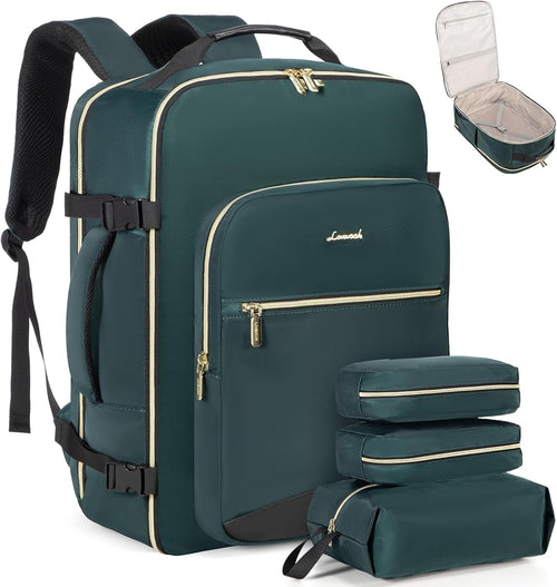 40L Travel Backpack Flight Approved Carry on Backpack,3 Packing Cubes,Waterproof Personal Item Travel Bag,Tsa Carry on Luggage Suitcase Travel Essentials,Gifts for Women & Men,Fits 17" Laptop