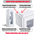 Rounded Corner Semi Recessed Steel Fire Extinguisher Cabinet White 2PC | for 2.5/5/10 LB Extinguisher ，Heavy-Duty Wall Mount Box ，Invisible Handle, Transparent Window, Indoor/Outdoor Use
