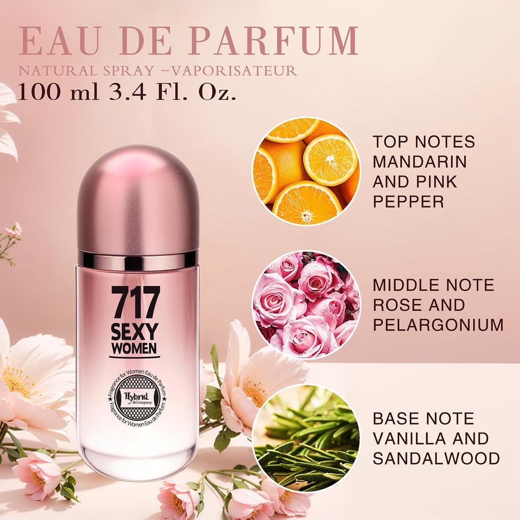 717 Sexy Women Fragrance for Women Eau De Parfum Natural Spray Sweet Scent, 3.4 Fl Oz