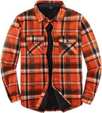 Men'S Warm Sherpa Lined Plaid Shirt Jacket | All Sherpa Fleece Lined Even in Sleeves,Brushed Cozy Shacket,4 Utility Pockets,No Shrinkage,Fall Winter Outdoor Work,Casual