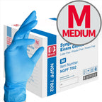 Medical Blue Nitrile Exam Gloves - Latex-Free & Powder-Free - NGPF-7002 (Case of 1,000), Medium