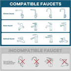 Sink Faucet Quick Connector - Faucet to Hose Adapter for Kitchen/Bathroom Connect Shower Hose, Garden Hose, Portable Washing Machine, Pet Bathing Durable Chrome Finish (Faucet Adapter)