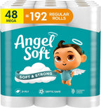 Toilet Paper, 48 Mega Rolls = 192 Regular Rolls, Soft and Strong Toilet Tissue
