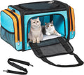 Large Cat Carrier for 2 Cats, Pet Carrier, Dog Carrier for Small Dogs, Cat Carrier Soft, Collapsible Large Pet Carrier for Traveling Indoor and Outdoor Uses - Blue 23"X13"X13"