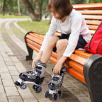 Boys and Girls Camo Adjustable Roller Skates with Light up Wheels, Fun Illuminating Rollerskate for Kids Girls Youth