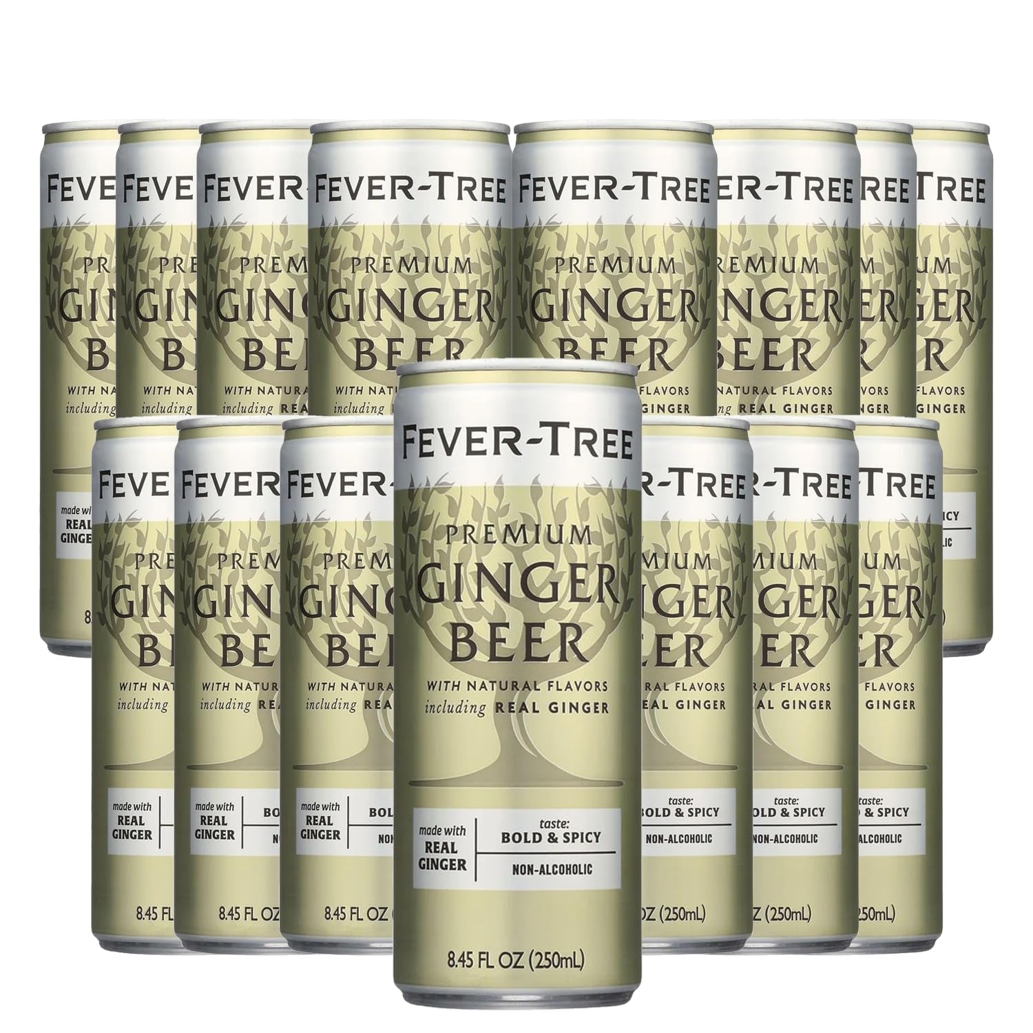 Fever Tree Premium Ginger Beer - Premium Quality Mixer and Soda - Refreshing Beverage for Cocktails & Mocktails 250Ml Bottle