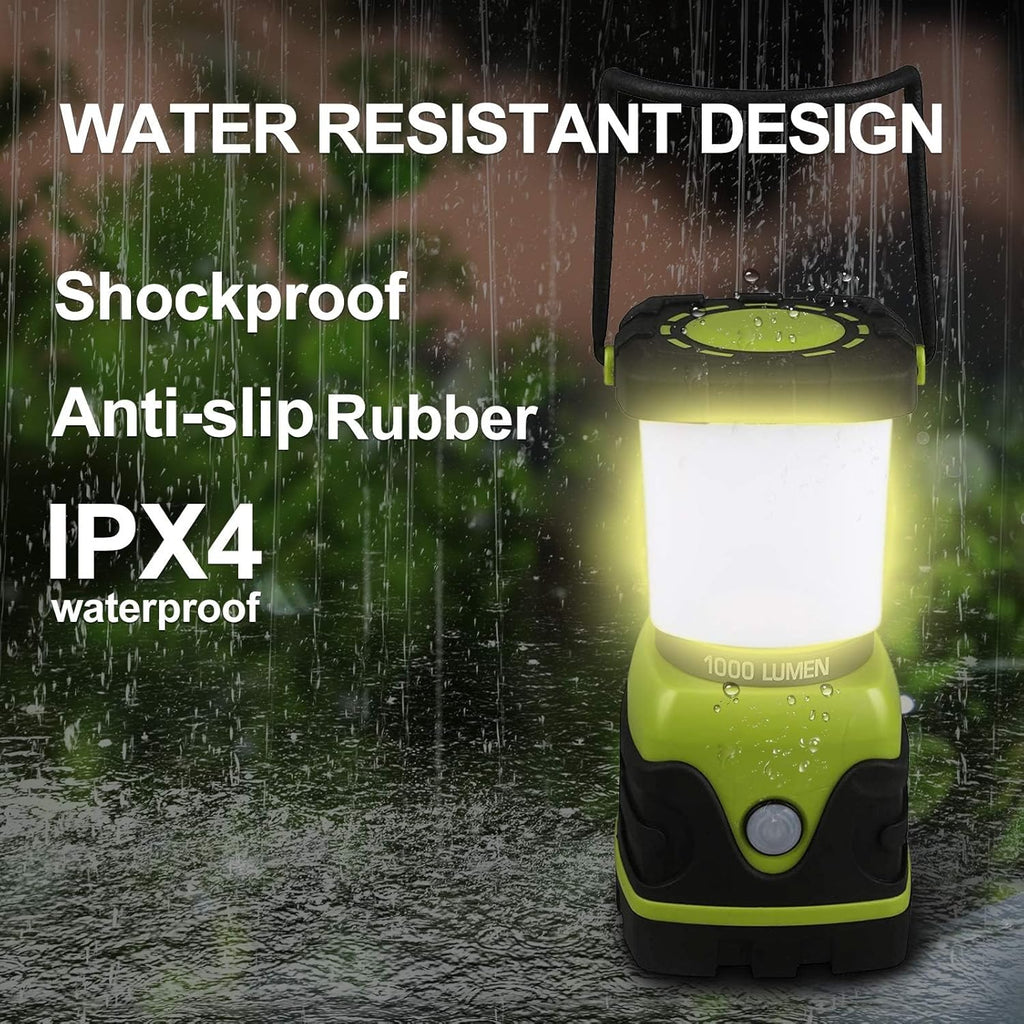 LED Camping Lantern, Battery Powered Bright LED Lantern with 1000LM, IPX4 Waterproof Tent Light, Perfect Camping Flashlight for Hiking, Camping, Hurricane, Emergency, Survival Kits, Home