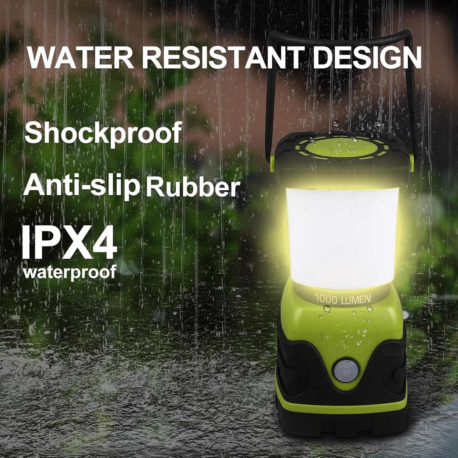 LED Camping Lantern, Battery Powered Bright LED Lantern with 1000LM, IPX4 Waterproof Tent Light, Perfect Camping Flashlight for Hiking, Camping, Hurricane, Emergency, Survival Kits, Home