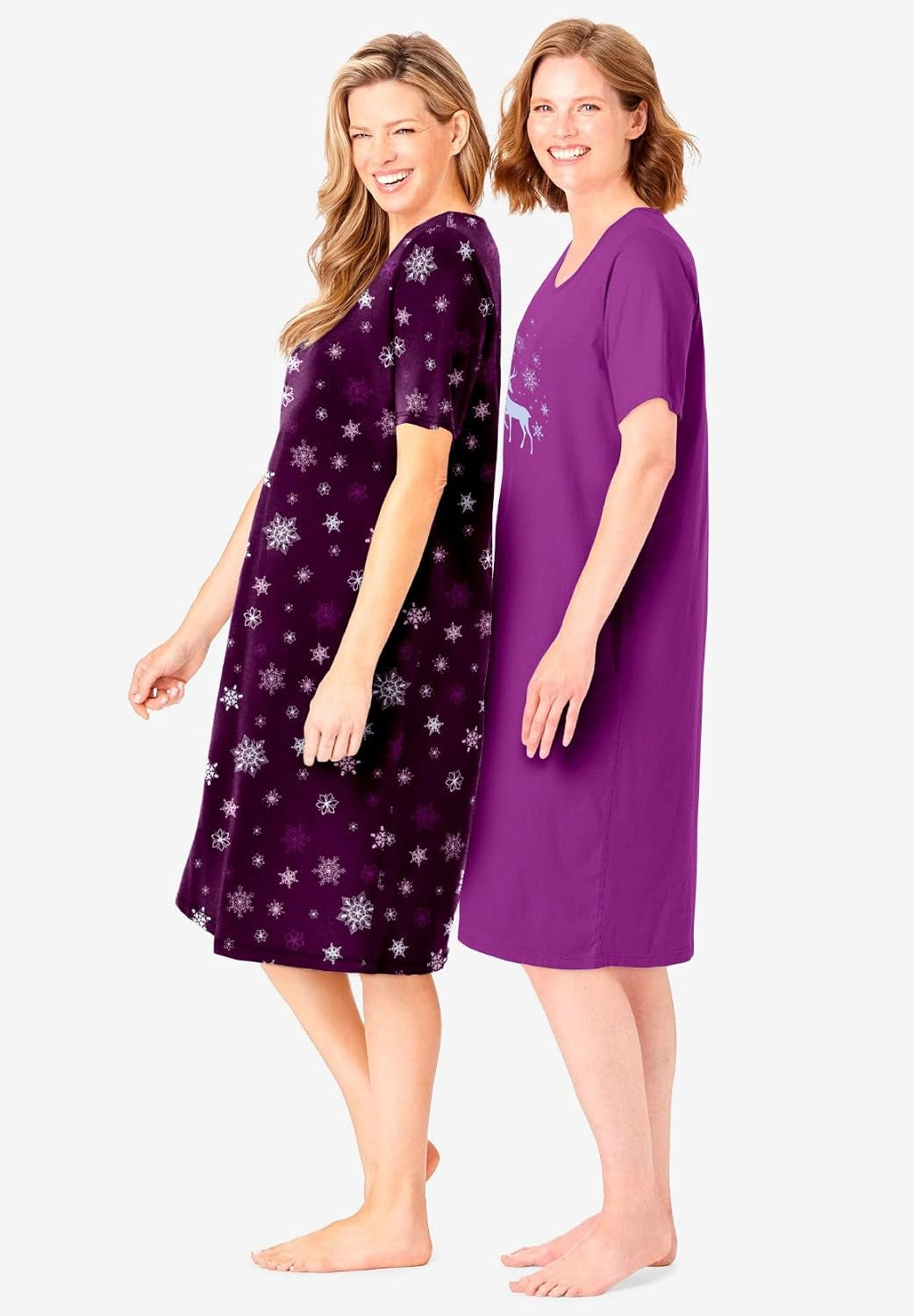 plus Size 2-Pack Short-Sleeve Sleepshirt
