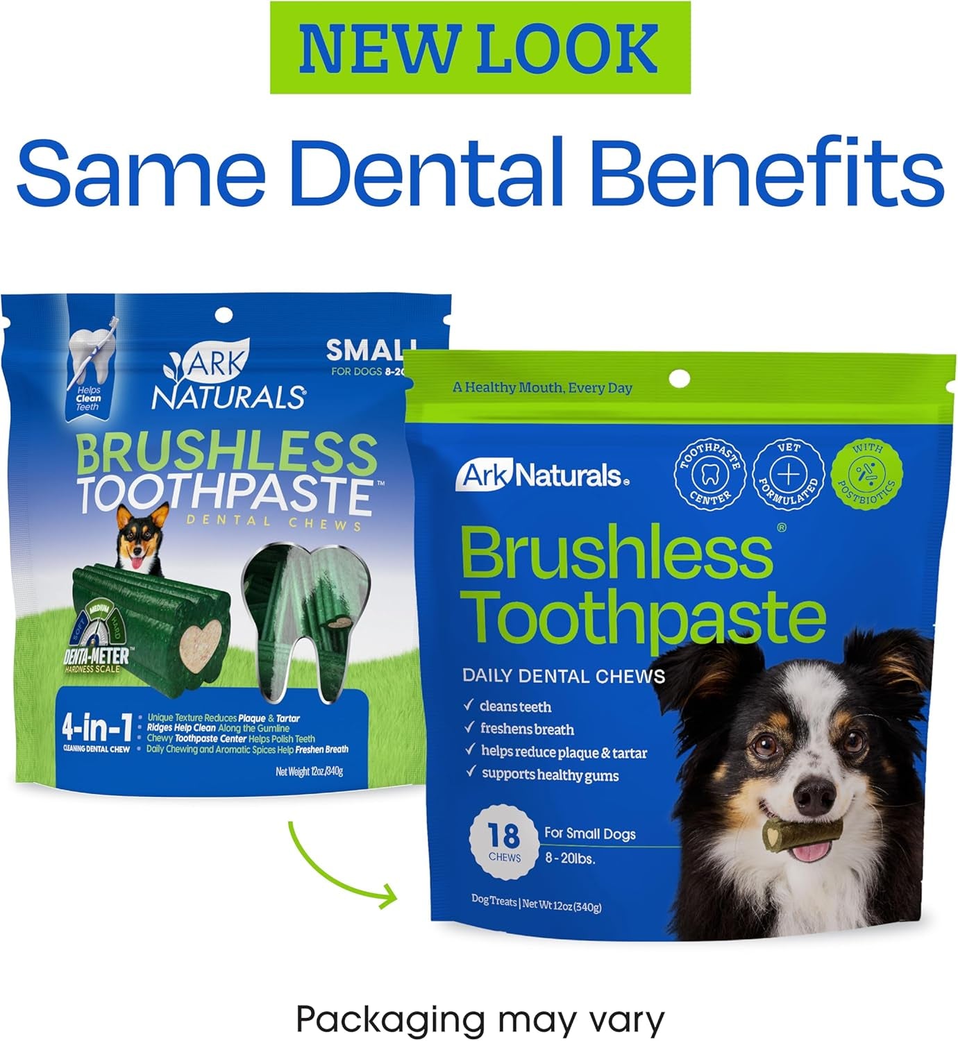 Brushless Toothpaste Dog Dental Chews - Medium Breeds (18 Ct) | Vet Formulated Dog Dental Chew with Toothpaste Center - Freshens Breath, Reduces Plaque & Tartar