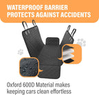 Black Standard Dog Car Hammock Back Seat Cover, Waterproof Backseat Cover Protector for Truck Bench Rear of Sedans or Suvs, Essential Pet Supplies Vacuum or Wipe Clean, Machine Washable