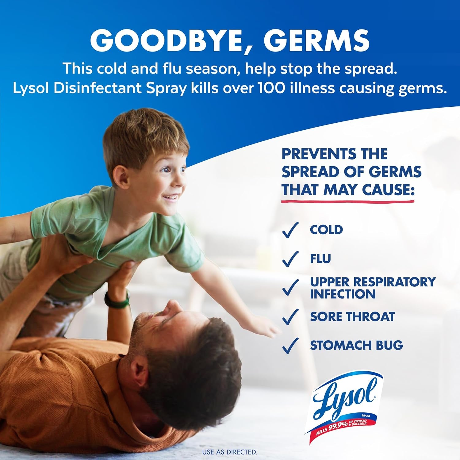 Disinfectant Spray, Household Cleaning Supplies, Disinfecting Multi-Purpose Room Spray, Antibacterial Sanitizer, Deodorizer, Kills Hantavirus, Crisp Linen, 19 Fl Oz (Pack of 2)