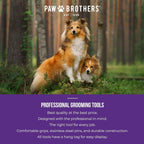 Paw Brothers Mini Pin Tiny Flat Slicker Brush for Dogs, Professional Grade, Stainless Steel Pins, Flexible Head, Comfort Grip, Mini Size, 4.75" X 2.25" X 1.5"