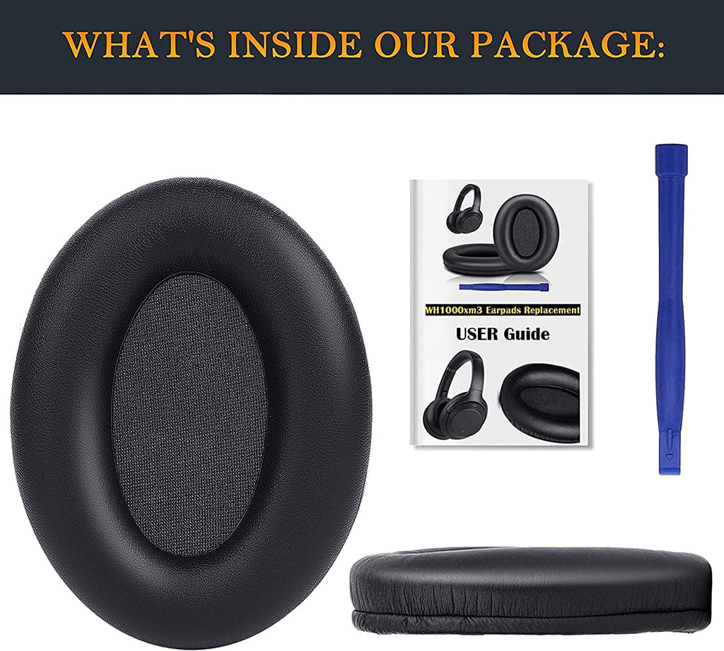 Earpads for Sony WH-1000XM3 - Black | for WH1000XM3(XM3) Headphones