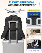 Large Black Travel Backpack for Women Men Airline Approved Carry on Backpack Flight Approved Waterproof Sports Luggage Backpacks Casual Daypack Small Hiking Backpacks