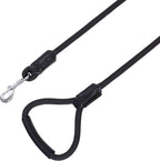 Dog Leash with Genuine Leather Connection/Handle, 4/5/6 FT | Rope Leash, Heavy Duty 360° Swivel Metal Clasp, for Small Medium & Large Dogs