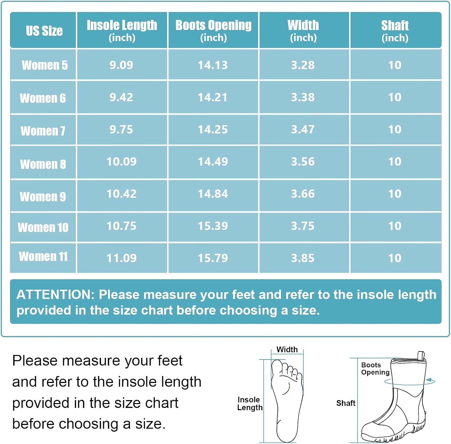 Rubber Boots for Women, Waterproof Mid Calf Women Rain Boots with Steel Shank, 6Mm Neoprene Insulated Rubber Garden Boots for Women Mud Working Farming Fishing