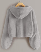 Kids Girl'S Fuzzy Hoodies Warm Loose Pullover Sherpa Jacket Tops | Oversized Hooded Sweatshirts, Button Down, Warm Coat, Loose Fitting, Casual Outfits, Fall Winter Clothes