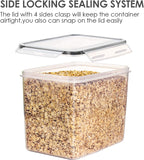 Airtight Food Storage Containers 6 Pieces - Plastic BPA Free Kitchen Pantry Storage Containers for Sugar,Flour and Baking Supplies - Dishwasher Safe - Include 24 Labels, Black | Airtight Bpa-Free Containers Keep Baking Supplies Fresh. Dishwasher Safe Set