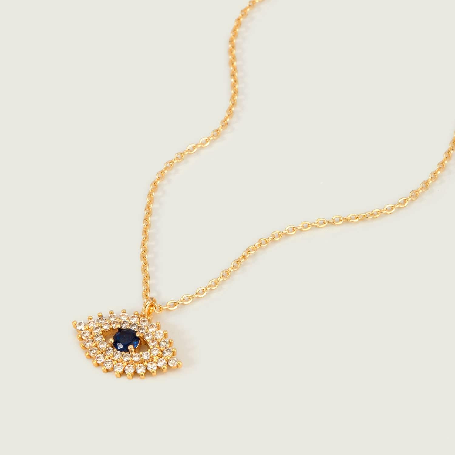 Gold Dainty Evil Eye Necklace for Women 18K Gold Plated Cute Delicate Solitaire Cubic Zirconia Boho Protection Evil Eye Minimalist Simple Necklace