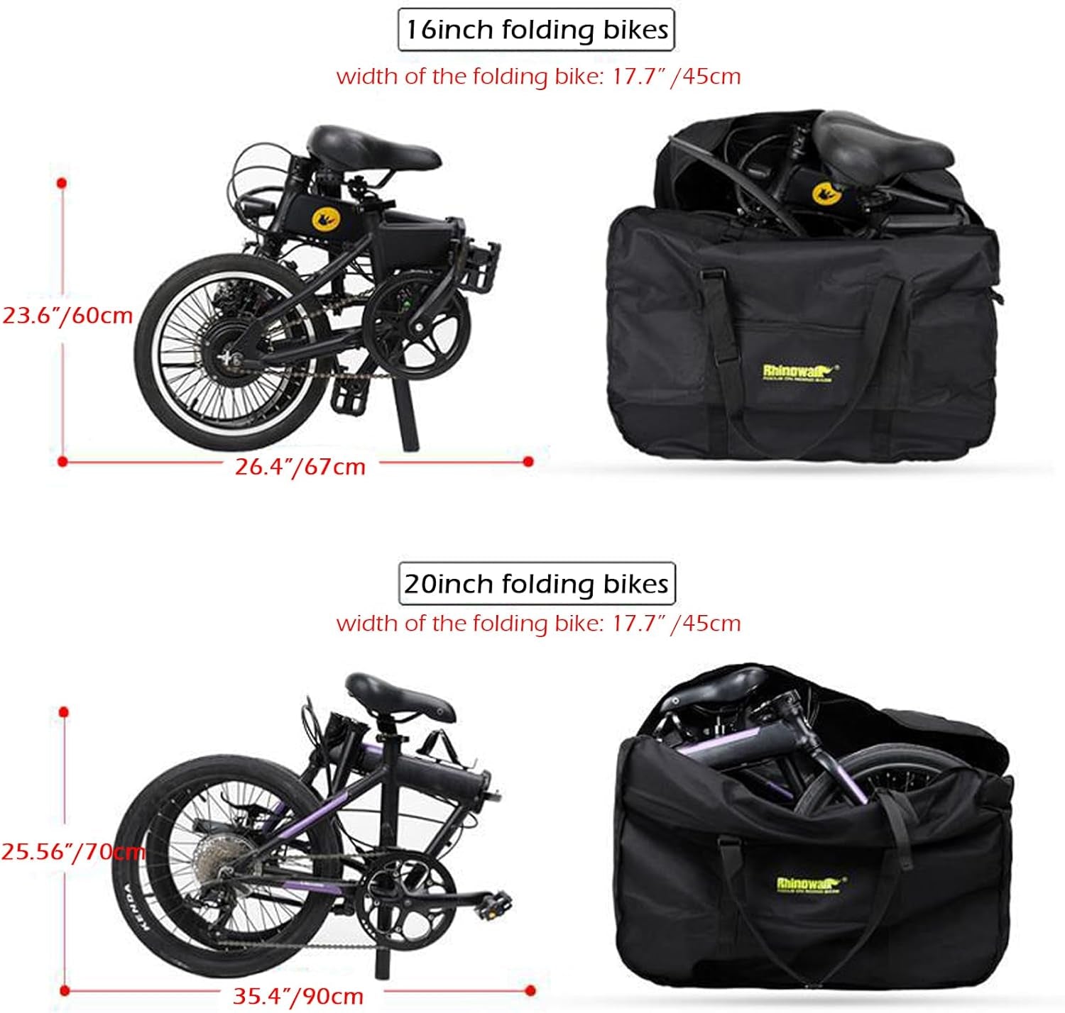 20/26Inch Folding Bike Bag Waterproof Biycle Travel Case Carrying Case Outdoors Bike Transport Bag for Car Train Air Travel